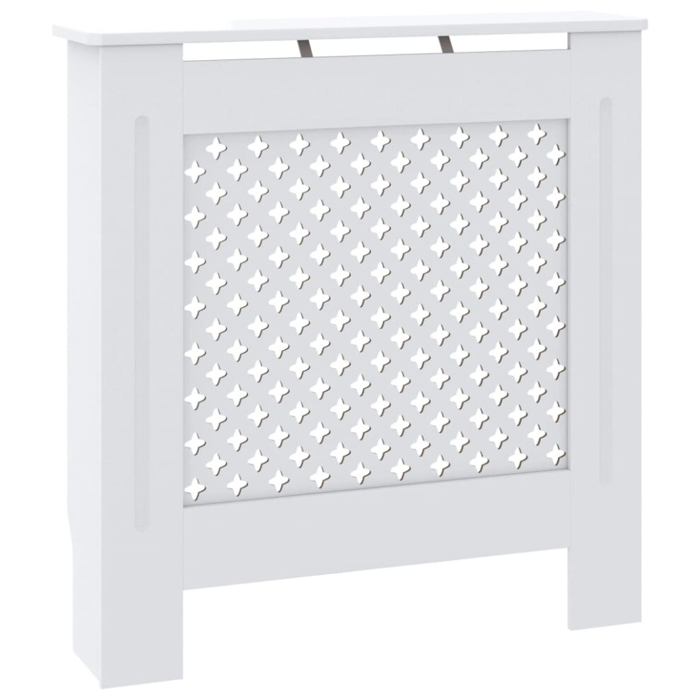 vidaXL MDF Radiator Cover White Heating Cabinet Grill Furniture Heater Shelf