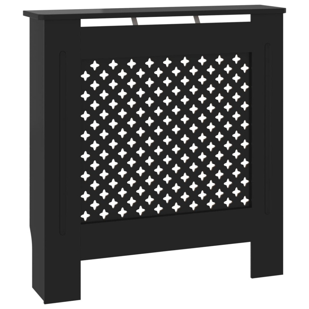 vidaXL MDF Radiator Cover Black Heating Cabinet Grill Furniture Heater Shelf