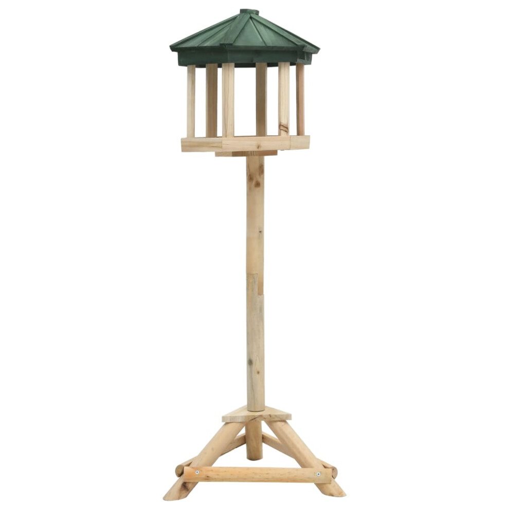 vidaXL Solid Firwood Standing Bird Feeder Peanut Feeding Station Yard Outdoor