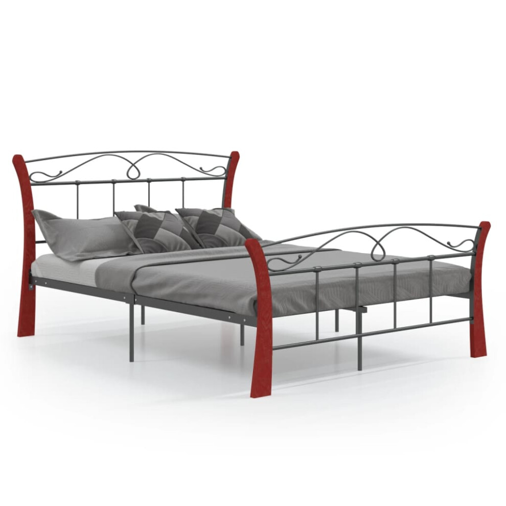 vidaXL Bed Frame Black Metal 120x200 cm Bedroom Furniture Bed Base Bedstead