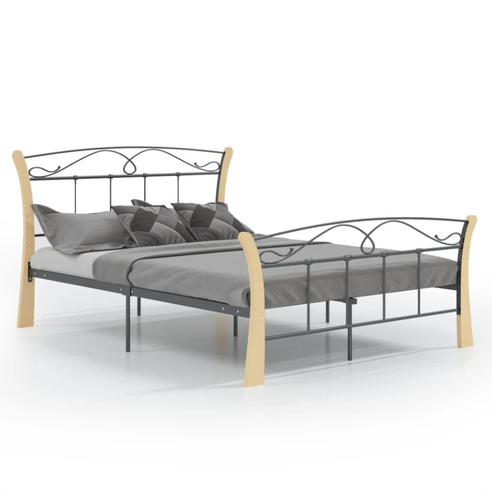 vidaXL Bed Frame Black Metal 120x200 cm Bedroom Furniture Bed Base Bedstead