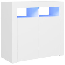 vidaXL Sideboard with LED Lights White Home Living Room Storage Cabinet Unit