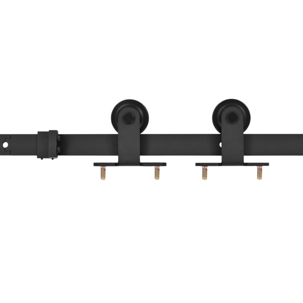 vidaXL Sliding Door Hardware Kit Sliding Rail Door Track Kit SKIEN Steel Black