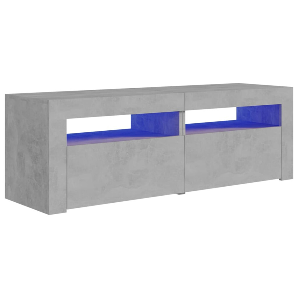 Vidaxl Tv Cabinet With Led Lights Concrete Grey Hifi Stand Desk Stereo Cabinet