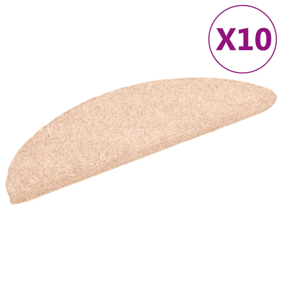 vidaXL Self-adhesive Stair Mats 10 pcs Cream 56x17x3 cm Stair Tread Needle Punch
