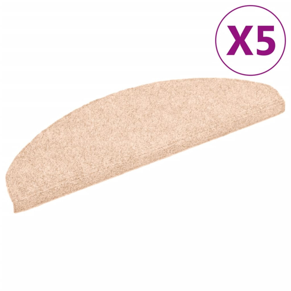 Vidaxl 5X Self-Adhesive Stair Mats Brown Needle Punch Stairs Rug Protection