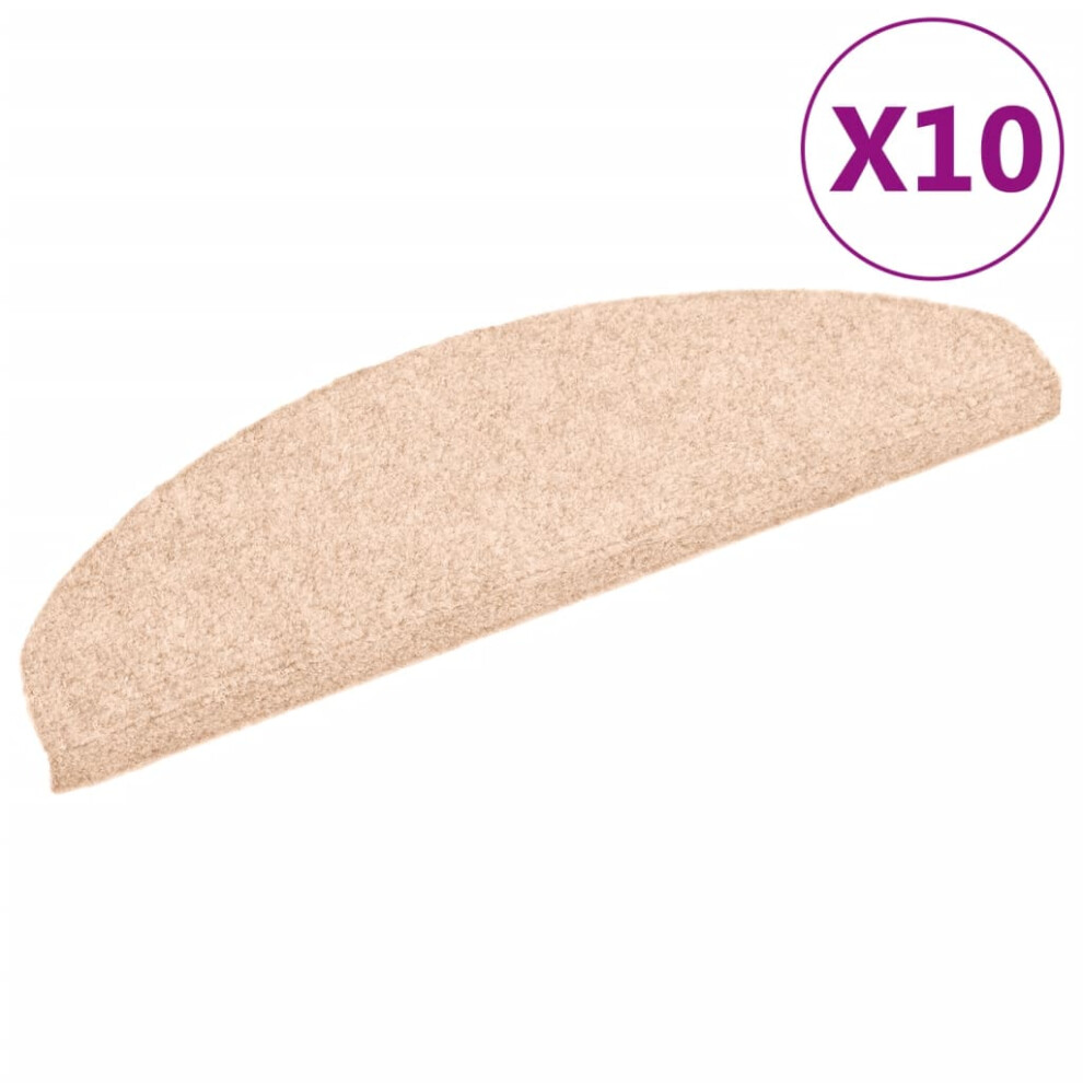 vidaXL Self-adhesive Stair Mats 10 pcs Cream 65x21x4 cm Stair Tread Needle Punch