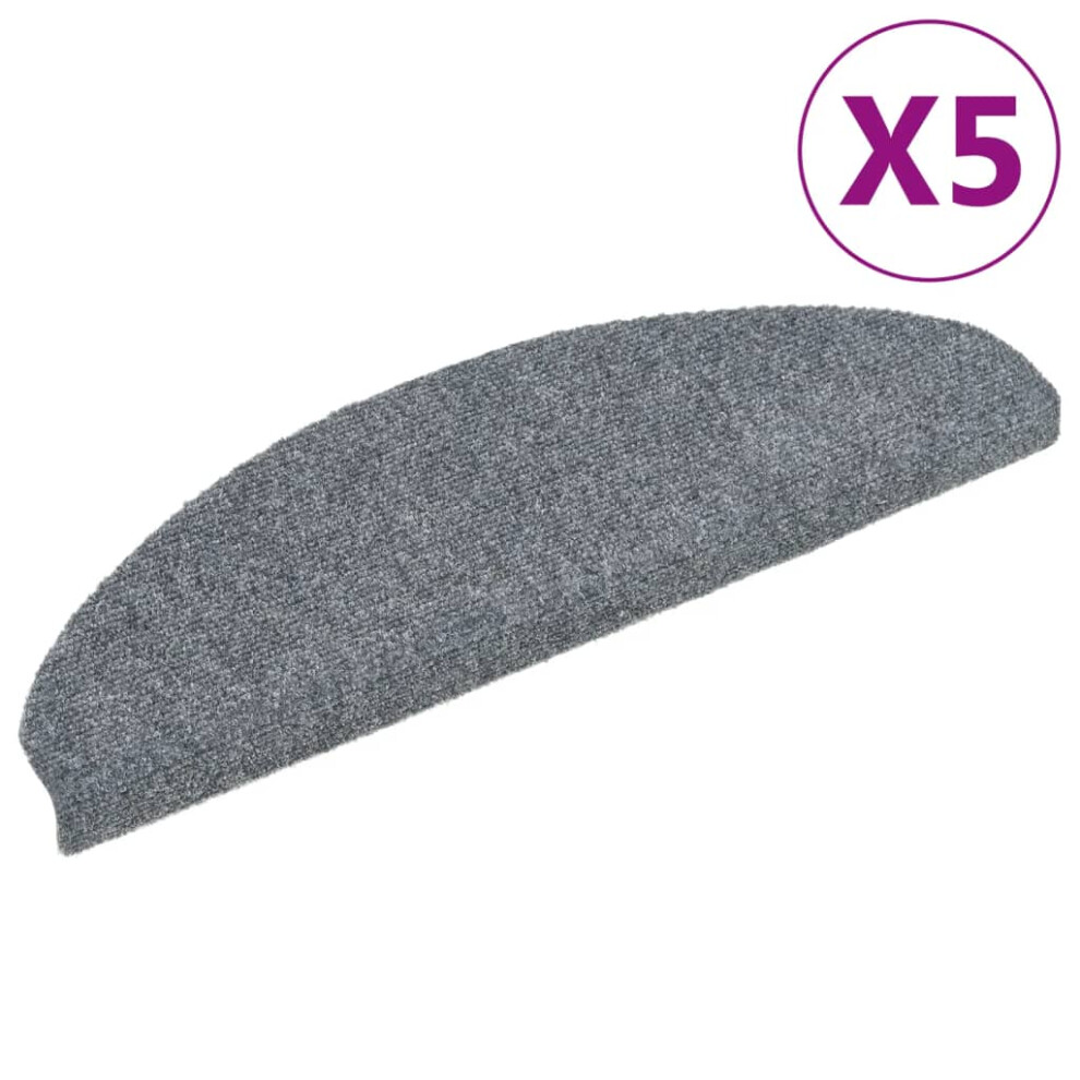 vidaXL 5x Self-adhesive Stair Mats Light Grey Needle Punch Stairs Protection