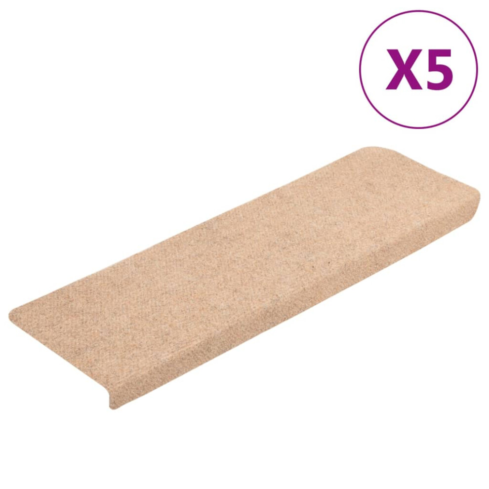vidaXL Stair Mats Carpet Stair Tread Stair Step Rug 5 pcs Brown Needle Punch