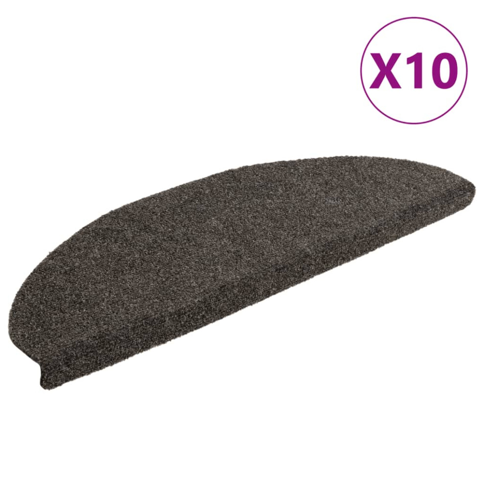 vidaXL 10x Self-adhesive Stair Mats Anthracite Needle Punch Stairs Protection