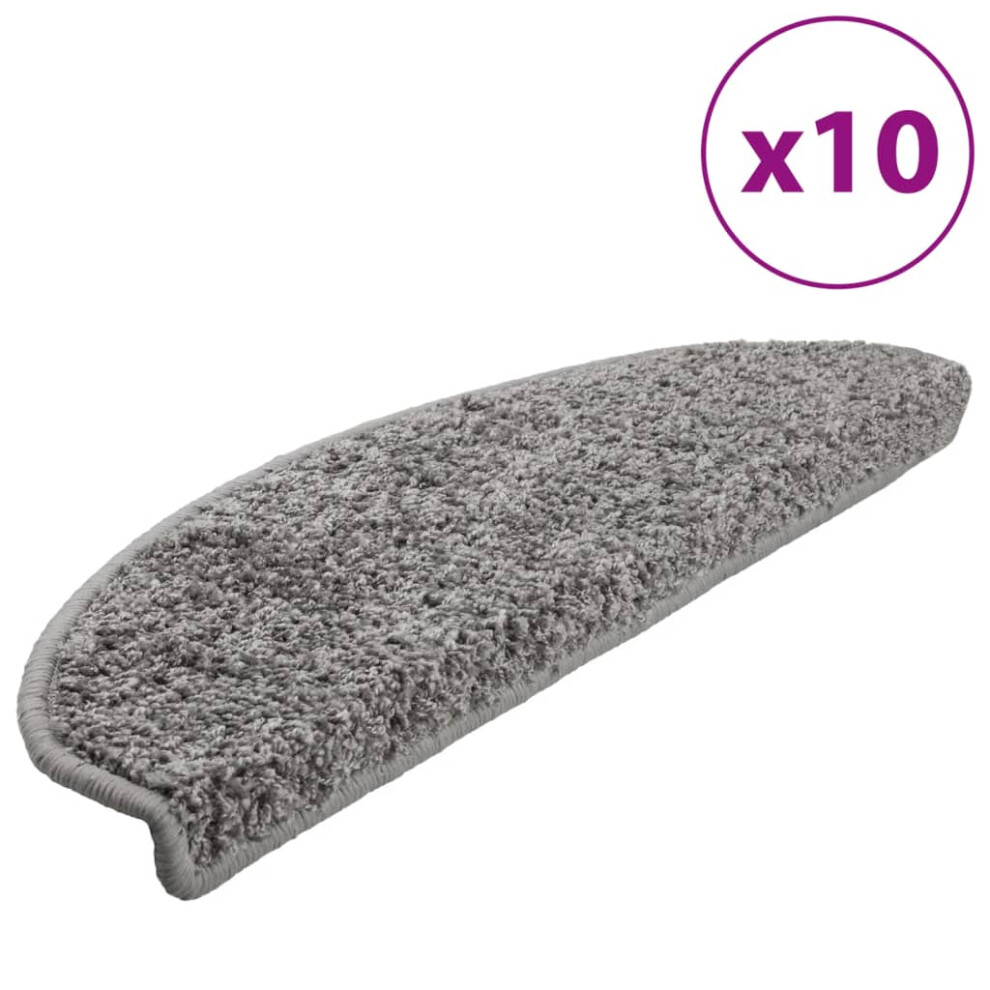 vidaXL Stair Mats 10 pcs Grey Home Decor Stair Step Rug Carpet Protector Tread