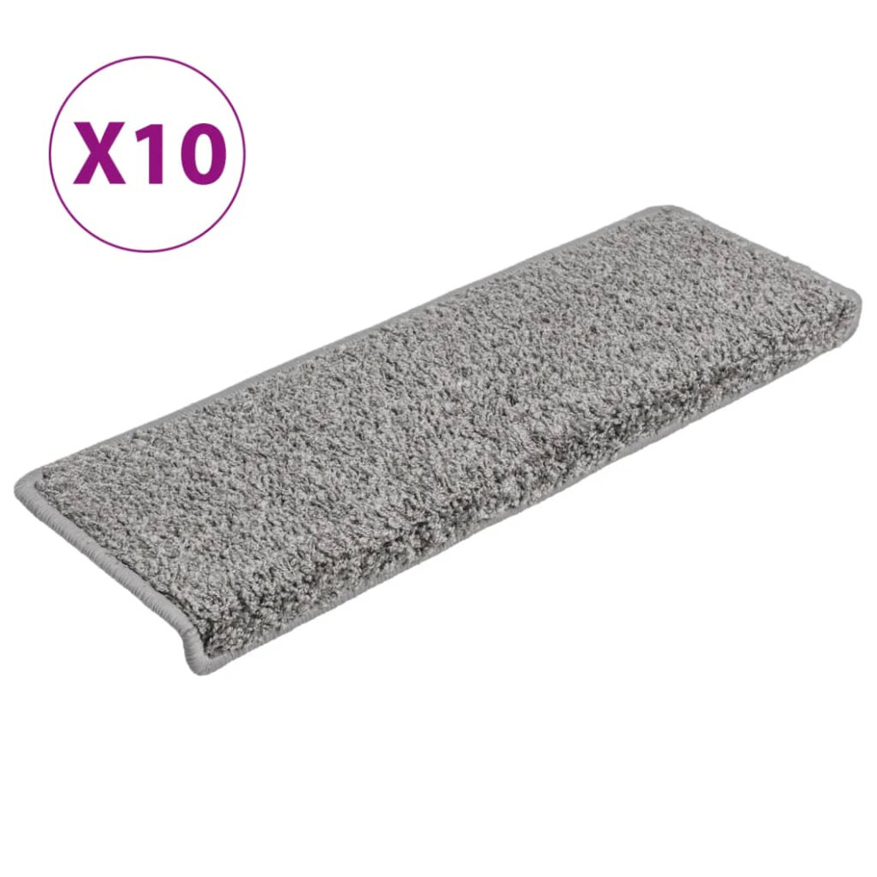 Vidaxl (Grey, 10) Carpet Stair Treads Decorative Stair Step Protector Rug Stair Mats