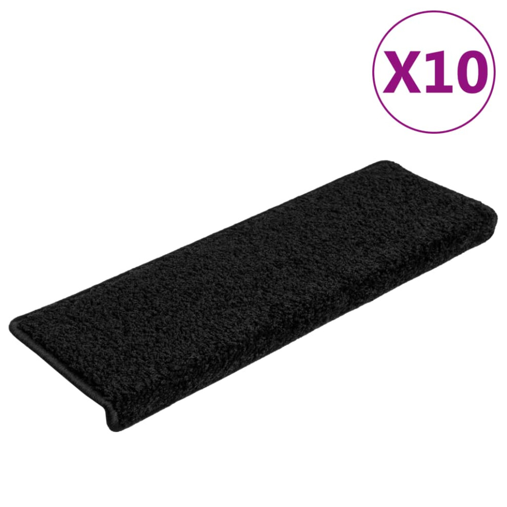 (black, 10) vidaXL 5/10/15x Carpet Stair Treads Rug Decoration Protector Mat Multi Colours