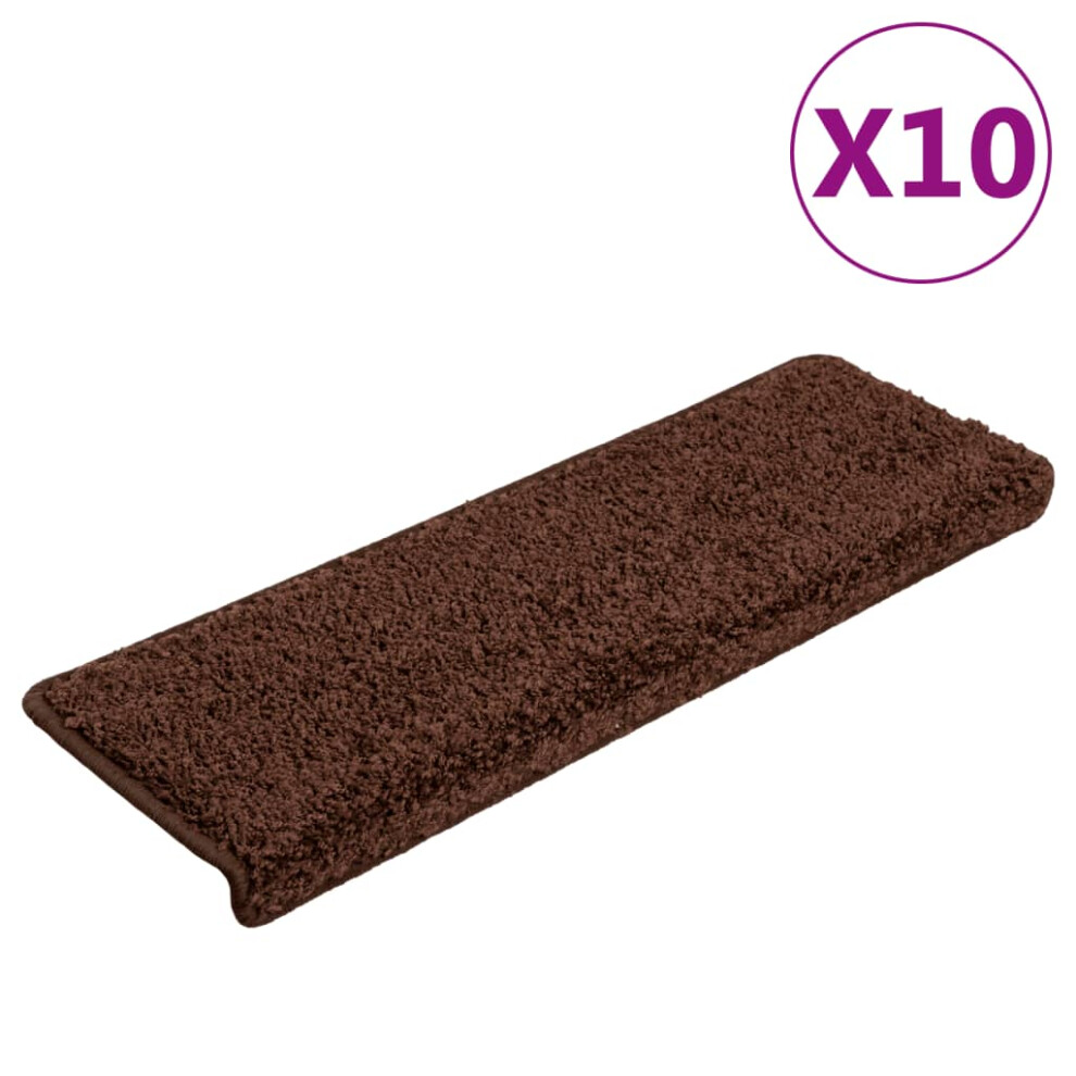 (dark brown, 10) vidaXL 5/10/15x Carpet Stair Treads Rug Decoration Protector Mat Multi Colours