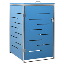 vidaXL Single Wheelie Bin Shed Stainless Steel Outdoor Garbage Waste Shed