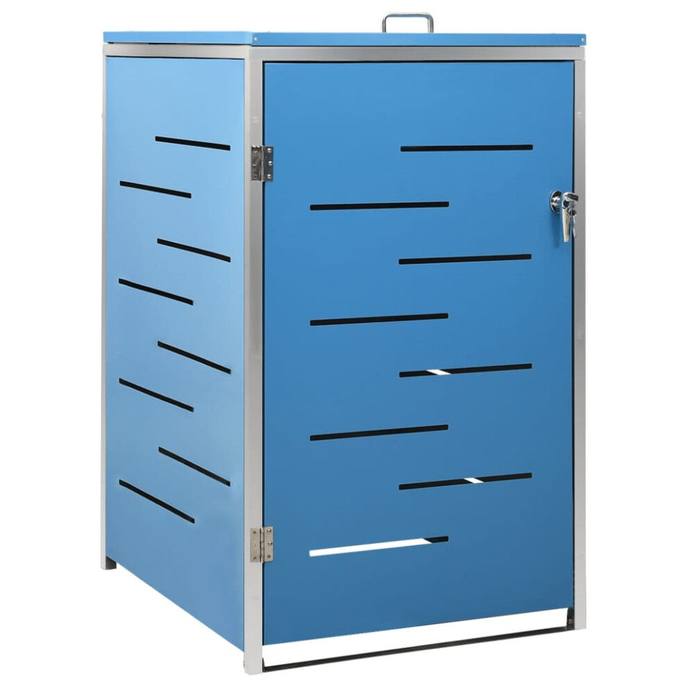 vidaXL Single Wheelie Bin Shed Stainless Steel Outdoor Garbage Waste Shed