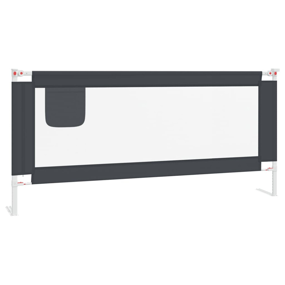 vidaXL Toddler Safety Bed Rail Dark Grey 200x25 cm Fabric Baby Cot Protection