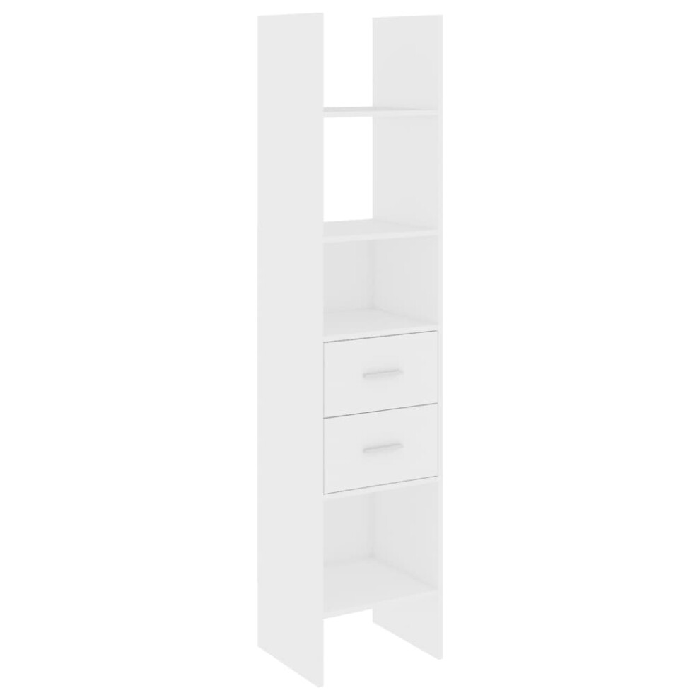 vidaXL Book Cabinet White Engineered Wood Bookcase Storage Shelf Rack Room