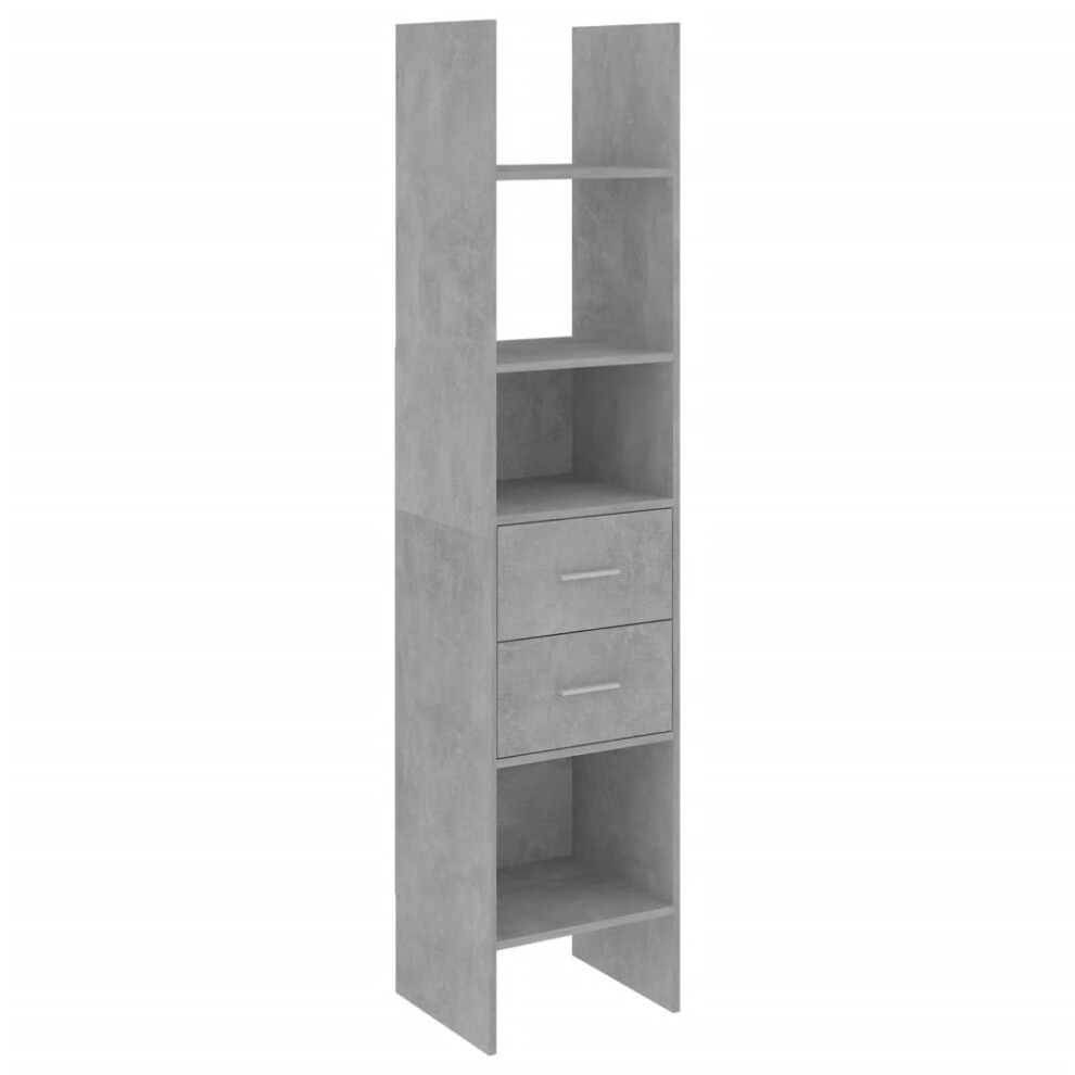 vidaXL Book Cabinet Concrete Grey Engineered Wood Home Bookcase Storage Shelf