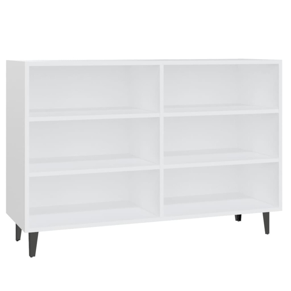 vidaXL Sideboard White Engineered Wood Book Storage Cabinet Indoor Furniture