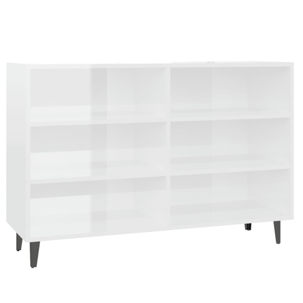 vidaXL Sideboard High Gloss White Engineered Wood Cabinet Indoor Furniture