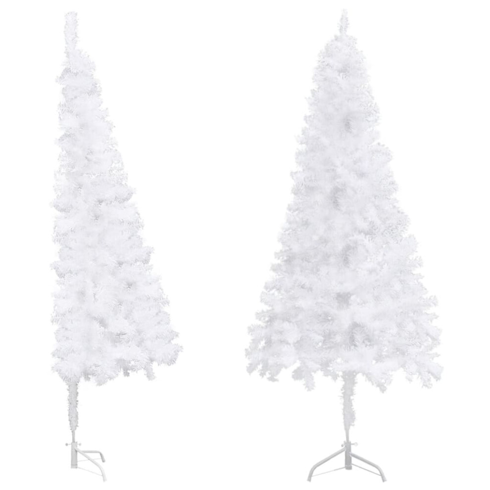 vidaXL Corner Artificial Christmas Tree White 150 Cm PVC Christmas Decoration