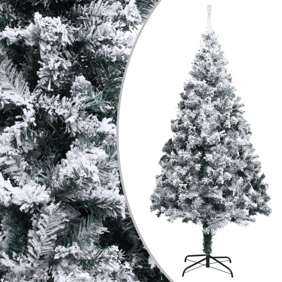 vidaXL Artificial Christmas Tree with Flocked Snow Green 300 cm PVC Decoration