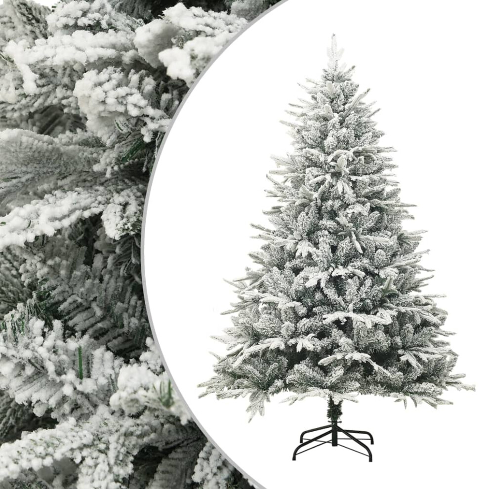 Vidaxl Green Artificial Christmas Tree With Flocked Snow Pvc&Pe Xmas Tree