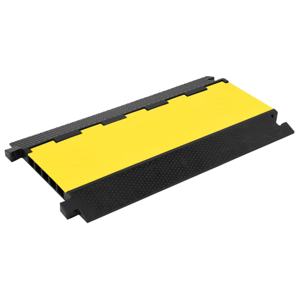 vidaXL Cable Protector Ramp with 5 Channels 90 cm Rubber Road Traffic Signs