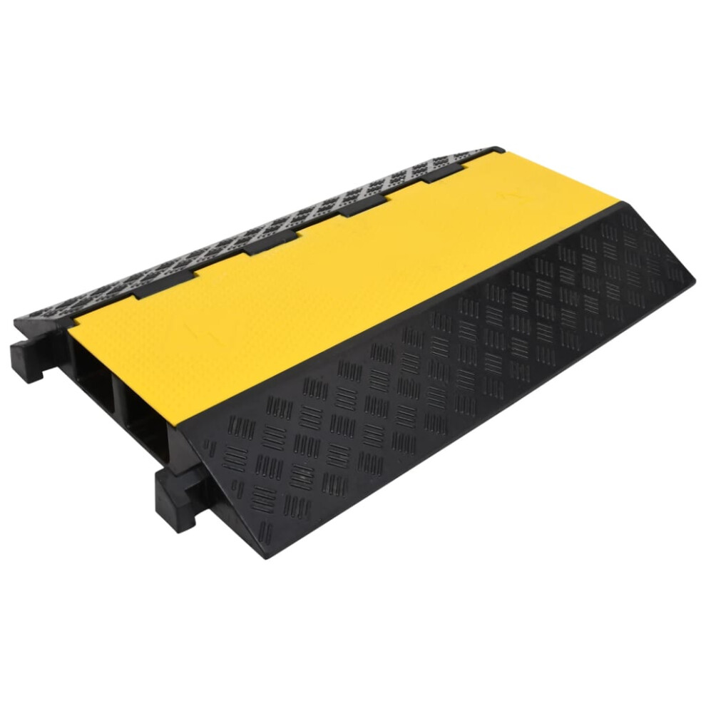 vidaXL Cable Protector Ramp with 2 Channels 90 cm Rubber Road Traffic Signs