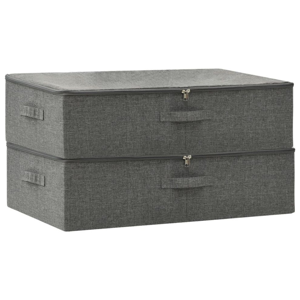 vidaXL 2x Storage Boxes Fabric Anthracite Home Foldable Box Storage Case Chest