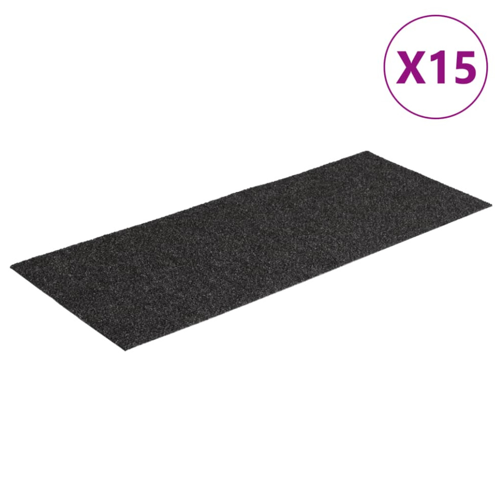 Vidaxl 15X Self-Adhesive Stair Mats Rectangular Anthracite Stair Protector