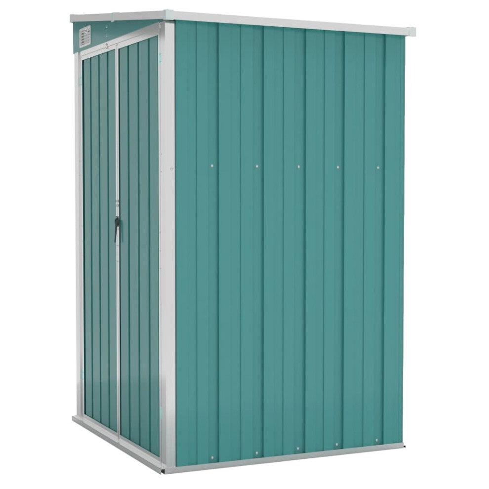 (green, 118 x 100 x 178 cm) vidaXL Wall-mounted Garden Shed Outdoor Tool Storage Shed Galvanised Steel