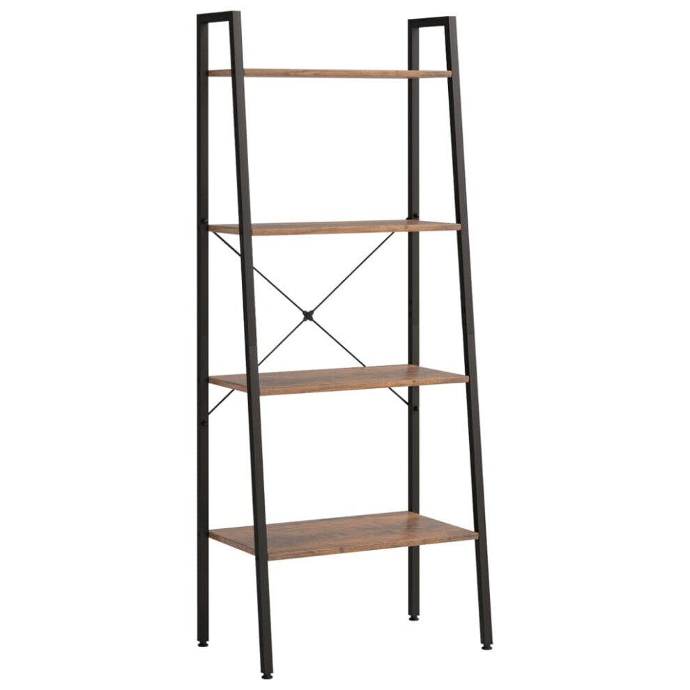 Vidaxl (Dark Brown And Black, 56 X 35 X 140 Cm (W X D X H)) Standing Shelf Storage Organiser Shelf Rack Ladder Shelf Bookshelf