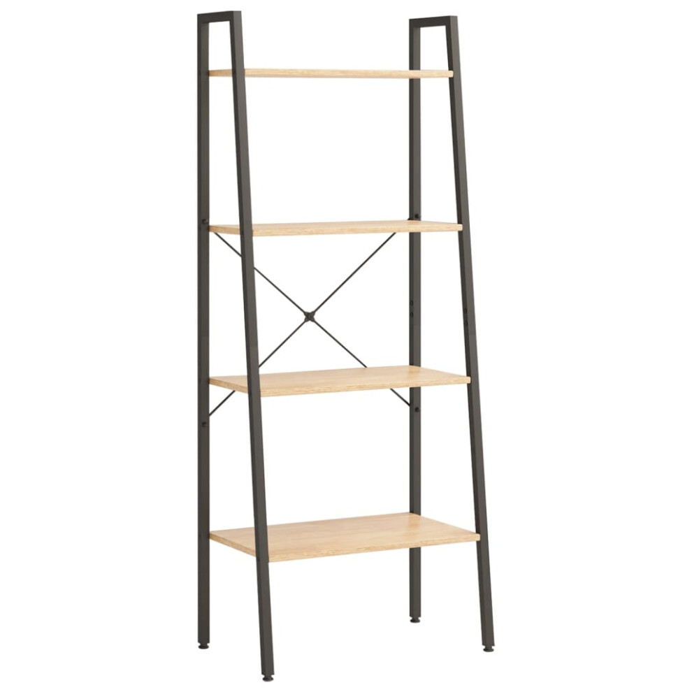 (Light brown and black, 56 x 35 x 140 cm (W x D x H)) vidaXL Standing Shelf Storage Organiser Shelf Rack Ladder Shelf Bookshelf