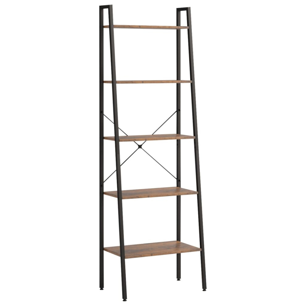 (Dark brown and black, 56 x 35 x 174 cm (W x D x H)) vidaXL Standing Shelf Storage Organiser Shelf Rack Ladder Shelf Bookshelf