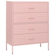 vidaXL Kommode Rosa 80x35x101,5 cm Stahl