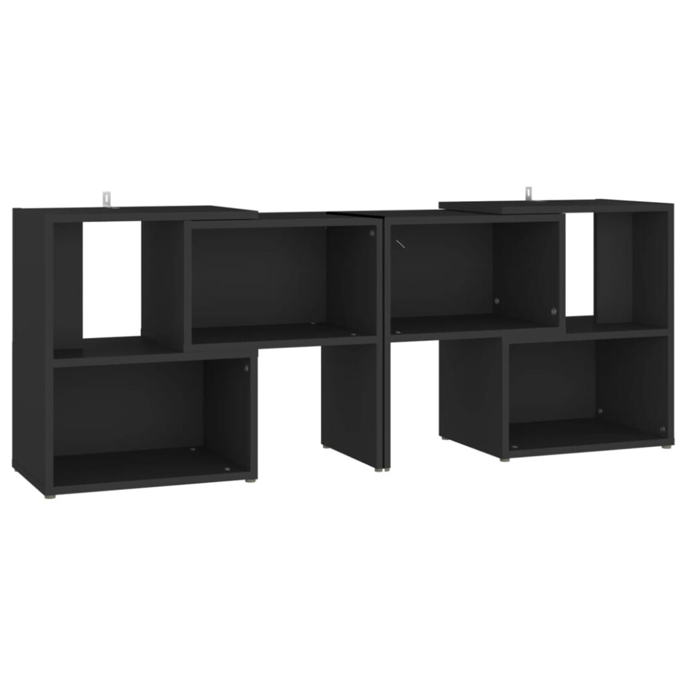 vidaXL TV Cabinet Black Engineered Wood Indoor Stereo Cabinet TV Stand Unit