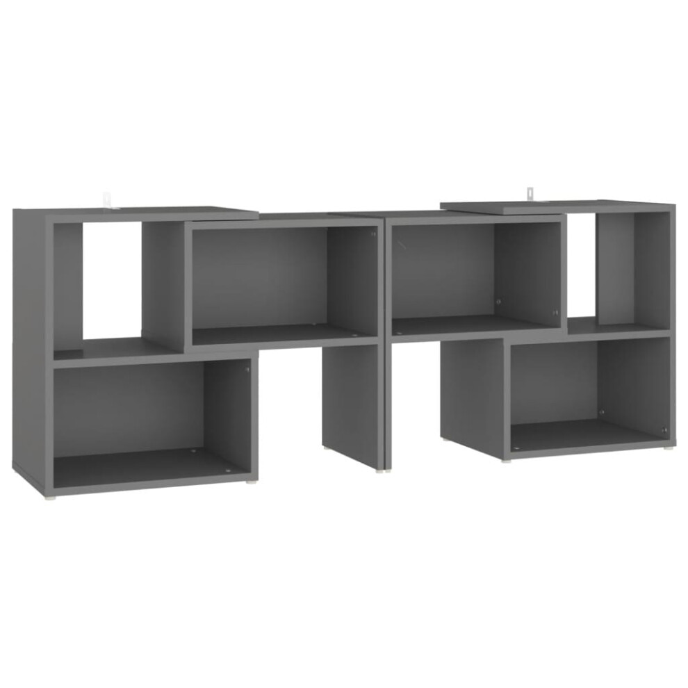 vidaXL TV Cabinet Grey Engineered Wood Indoor Stereo Cabinet TV Stand Unit