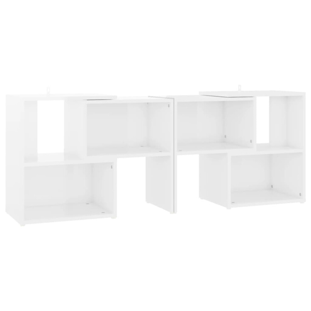 vidaXL TV Cabinet High Gloss White Engineered Wood Indoor Stereo Cabinet Set