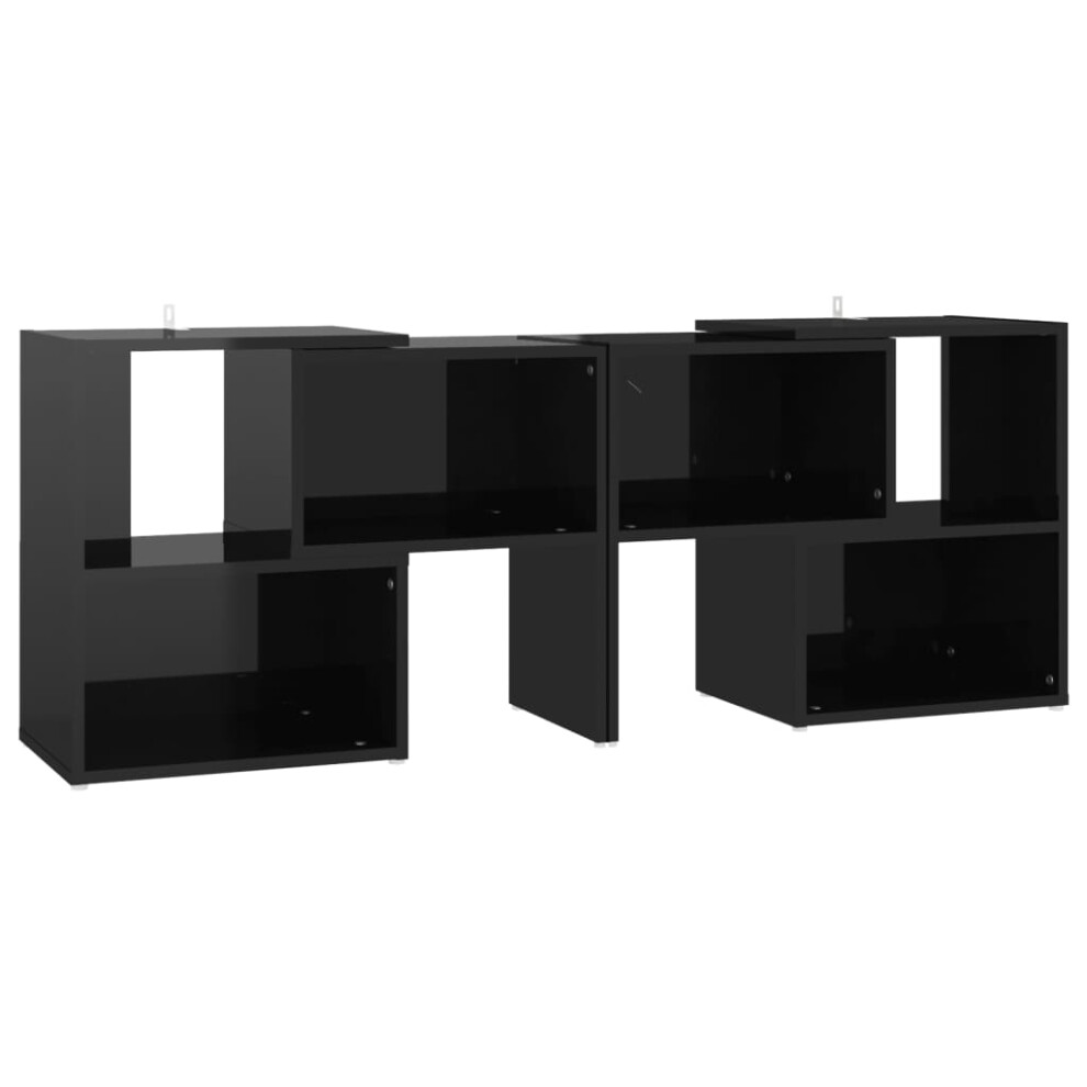 vidaXL TV Cabinet High Gloss Black Engineered Wood Stereo Cabinet TV Stand