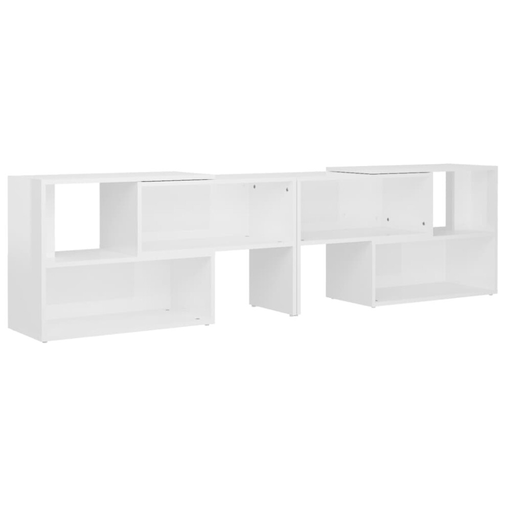 vidaXL TV Cabinet High Gloss White Engineered Wood Sideboard Plasma Cabinet