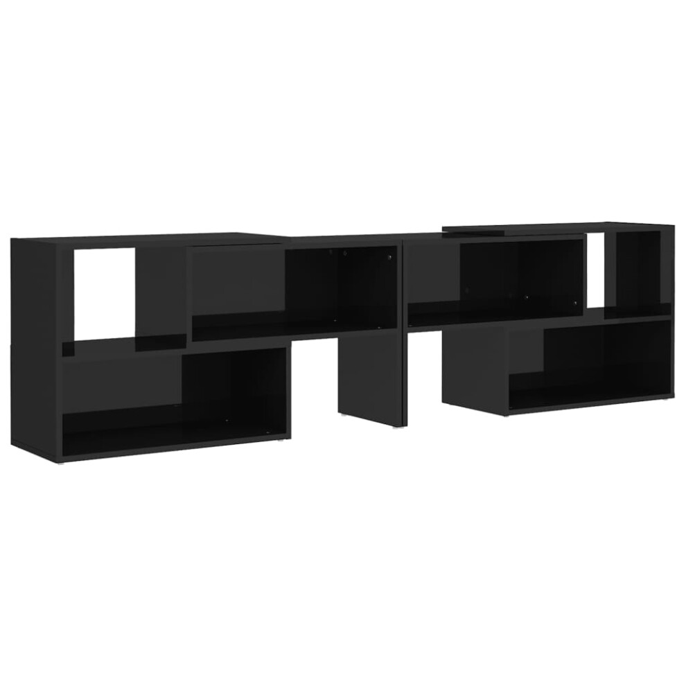 vidaXL TV Cabinet High Gloss Black Engineered Wood Sideboard Plasma Cabinet