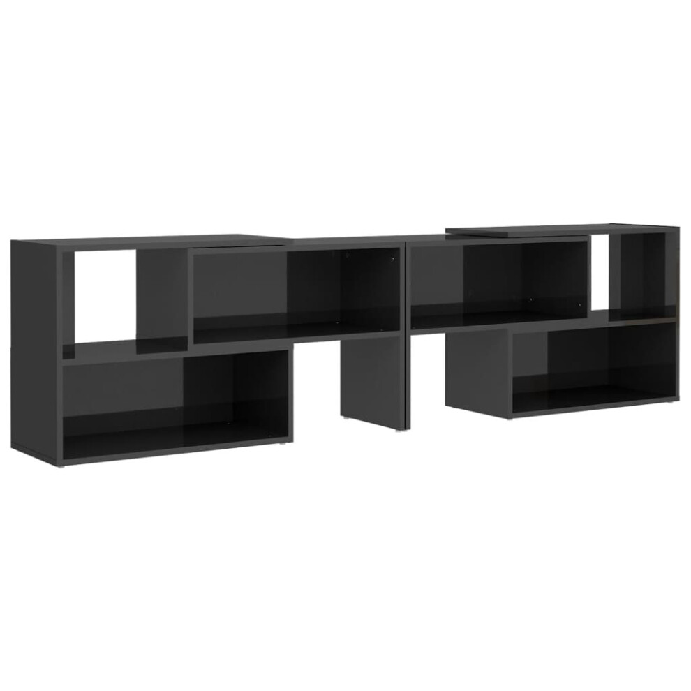 Vidaxl Tv Cabinet High Gloss Engineered Wood Sideboard Plasma Cabinet Grey