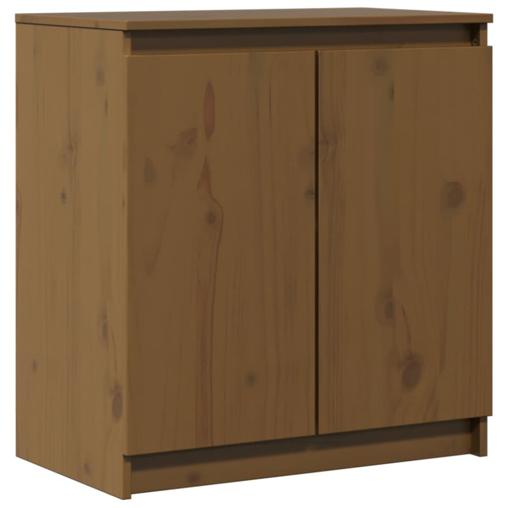 vidaXL Solid Pinewood Side Cabinet Honey Brown Home Sideboard Storage Cabinet