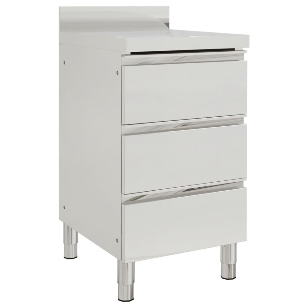 (Cabinet With 3 Drawers, 1 Pcs) Vidaxl 1/2X Commercial Kitchen Cabinet Stainless Steel Home With 2/3 Drawers 8720286641248