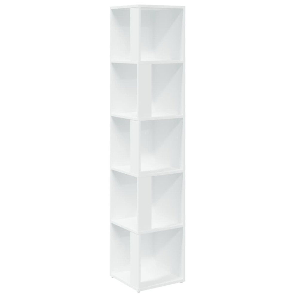 Vidaxl Corner Cabinet White Engineered Wood Standing Shelf Storage Cabinet