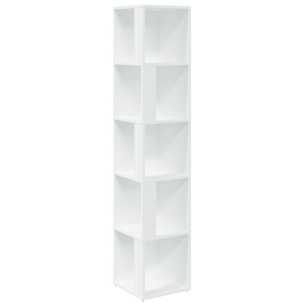 vidaXL Corner Cabinet White Engineered Wood Standing Shelf Storage Cabinet