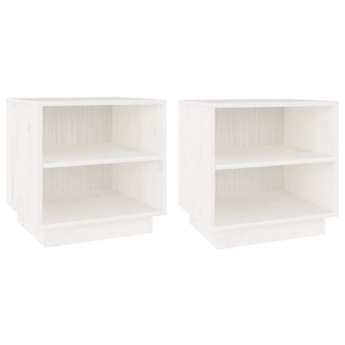 VidaXL (white, 2) vidaXL 1/2x Solid Wood Pine Bedside Cabinet Wooden Side Table Multi Colours