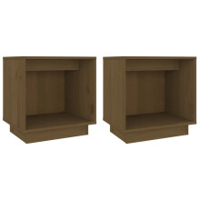 (honey brown, 2) vidaXL 1/2x Solid Wood Pine Bedside Cabinet Storage Side Table Multi Colours